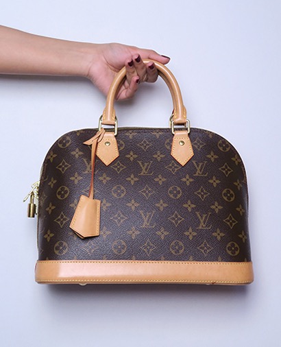 Alma PM, &pound;695, Handbags, Brown, Canvas, Front view